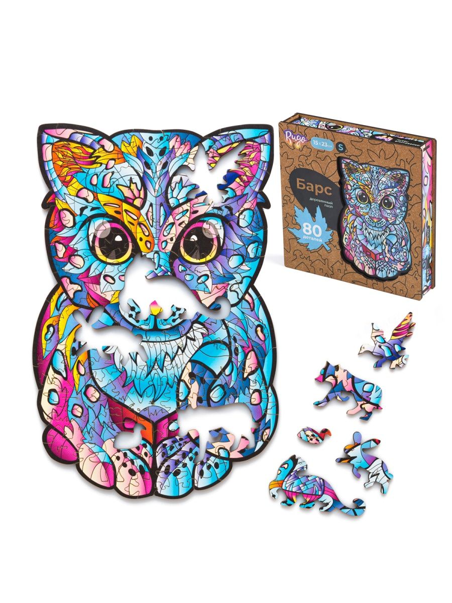 Деревянный пазл Снежный Барс S