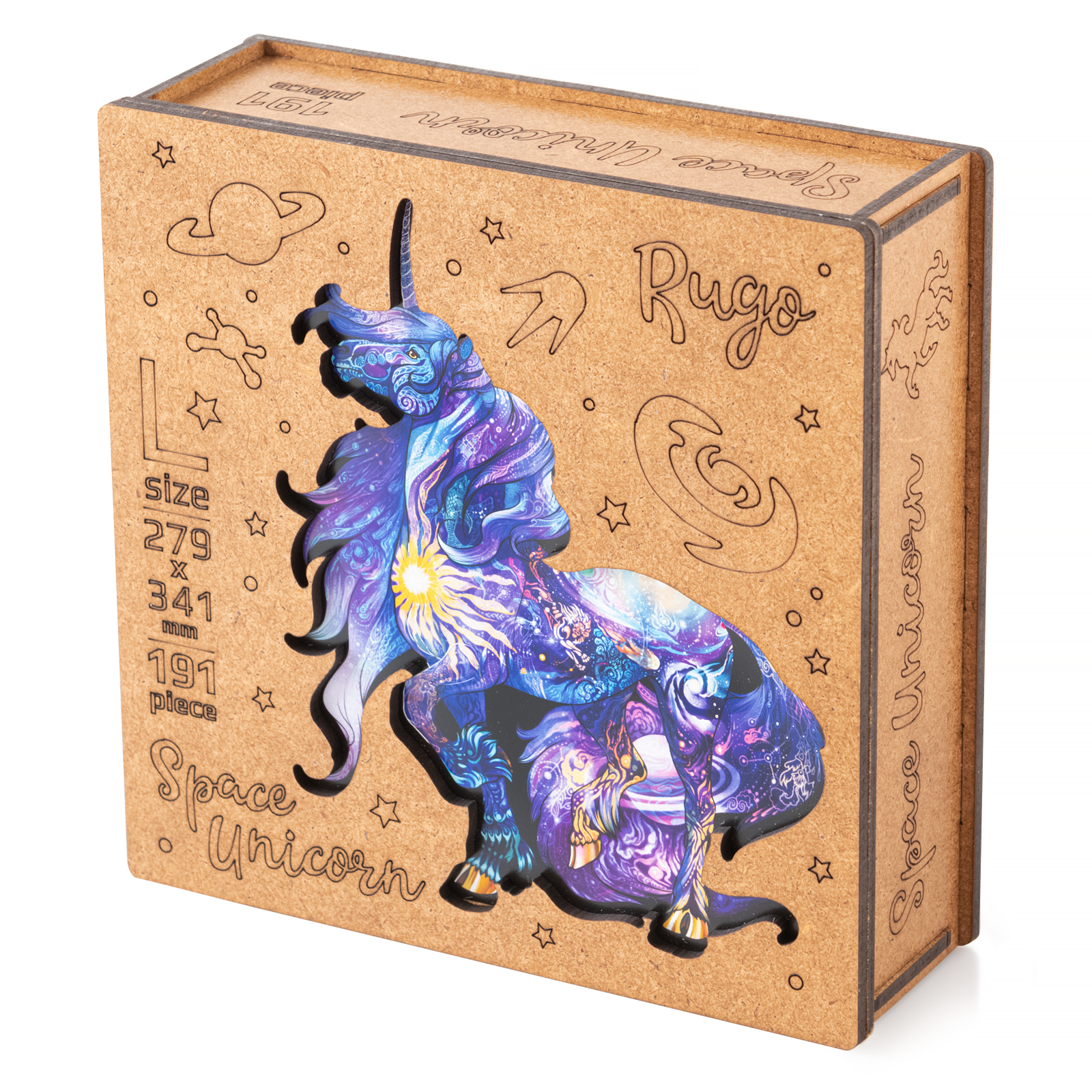 Деревянный пазл Космический Единорог L