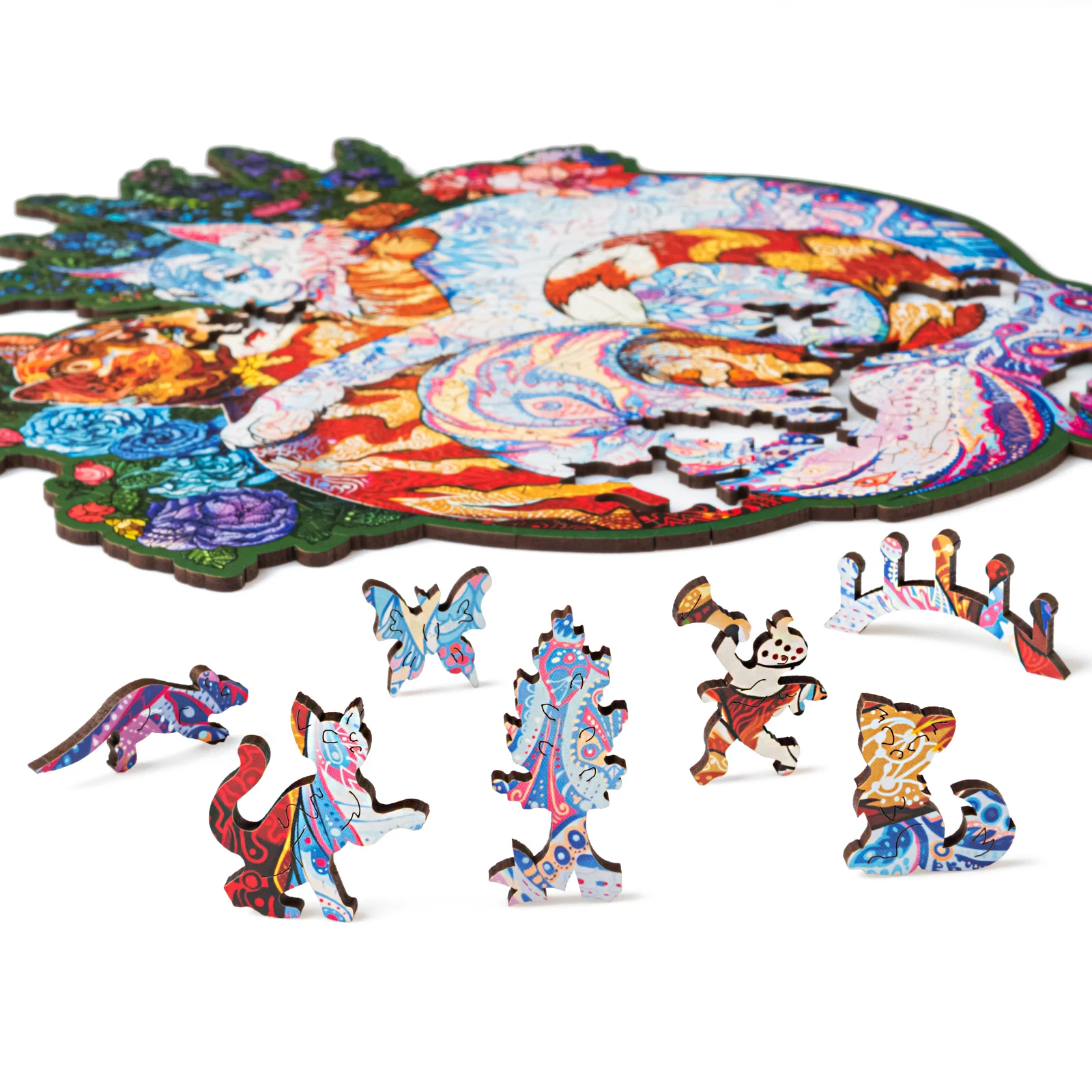 Деревянный пазл Влюбленные Коты S