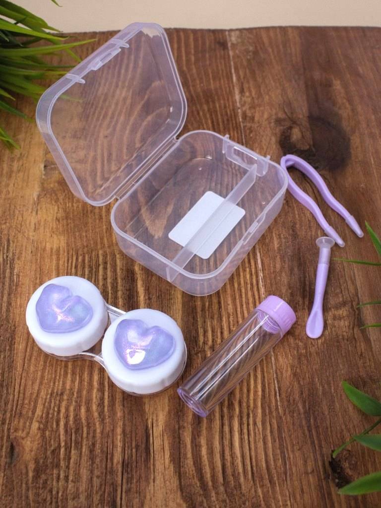 Контейнер для линз Glass heart (purple)