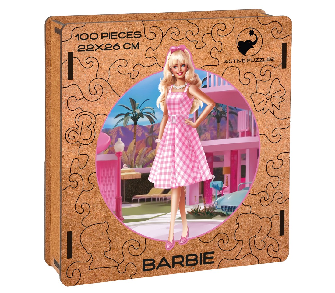 Деревянный пазл Барби