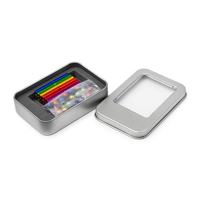 Магнитный конструктор мини Шарики и Цилиндры, цветной