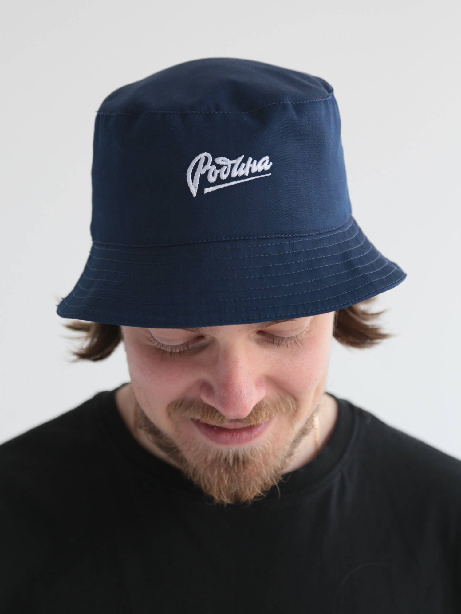 Панама Родина Белый лого (темно-синий) M