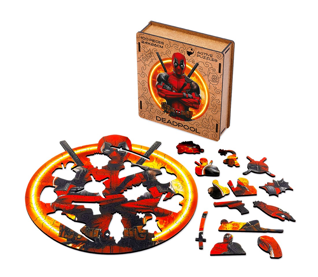 Деревянный пазл Дэдпул