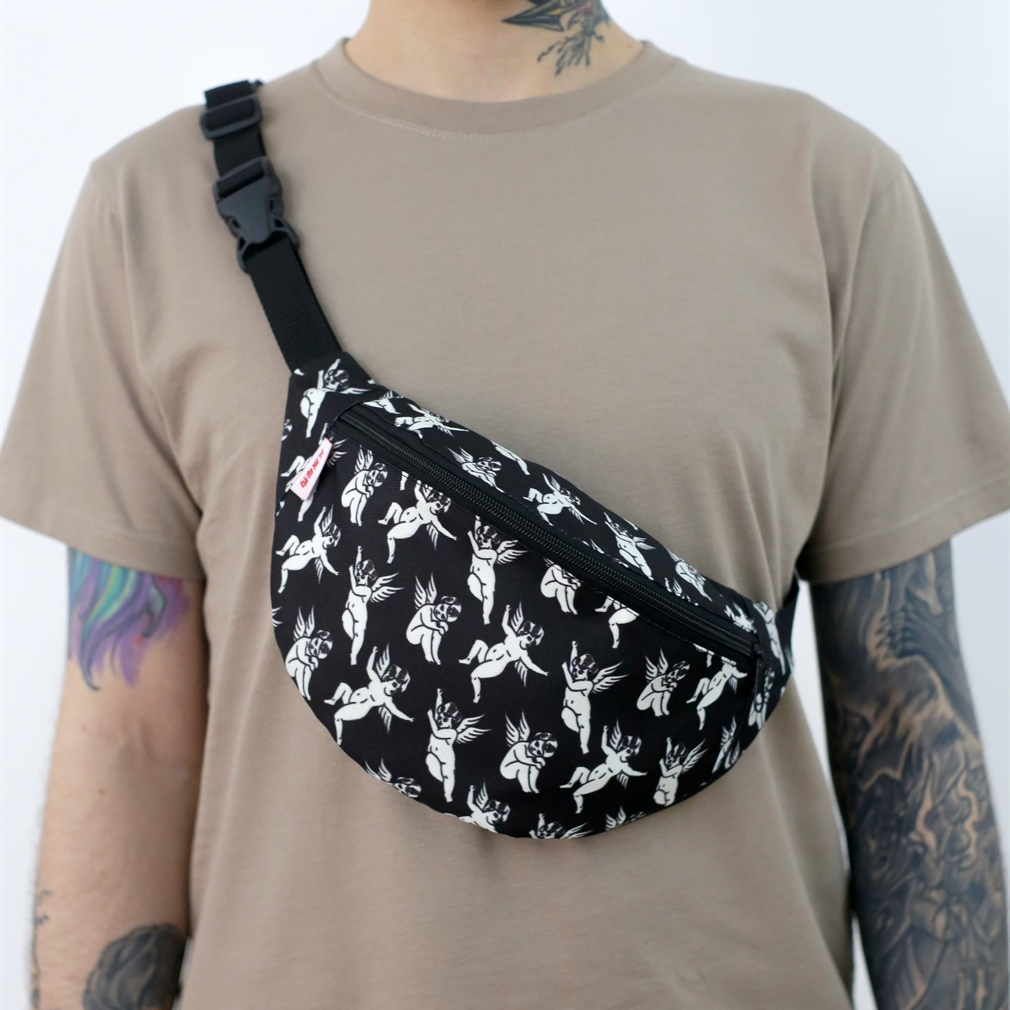 Поясная сумка Oldy (черный, белый ангел)