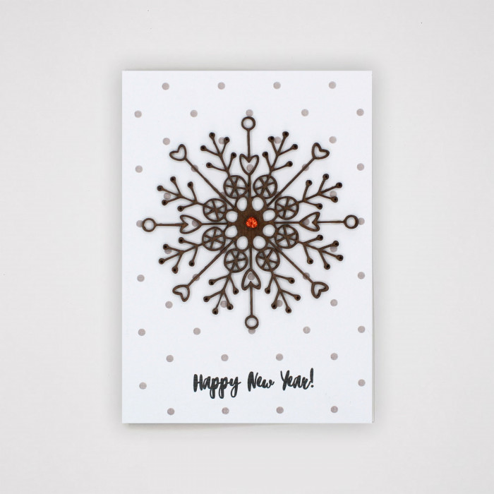 Открытка Happy New Year! (Снежинка)