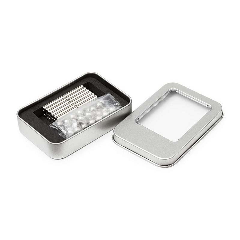 Магнитный конструктор мини Шарики и Цилиндры, сталь