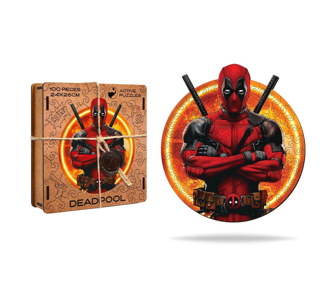 Деревянный пазл Дэдпул