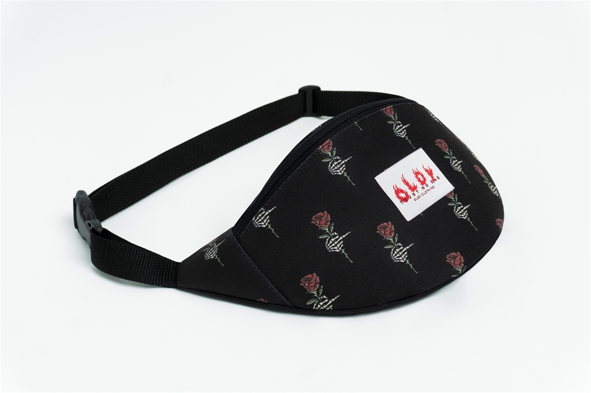 Поясная сумка Oldy (черный, розы)