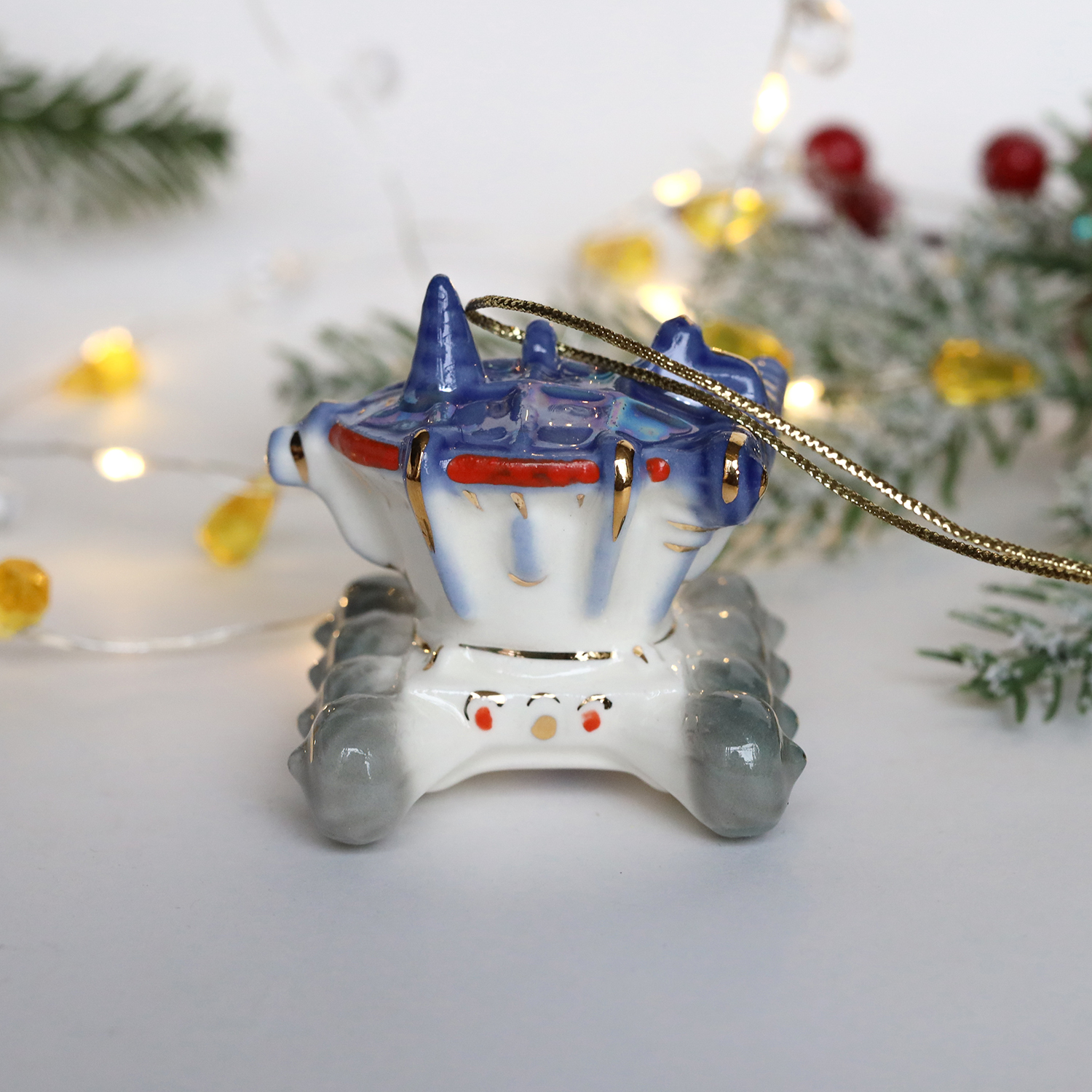 Елочная игрушка Луноход (синий)