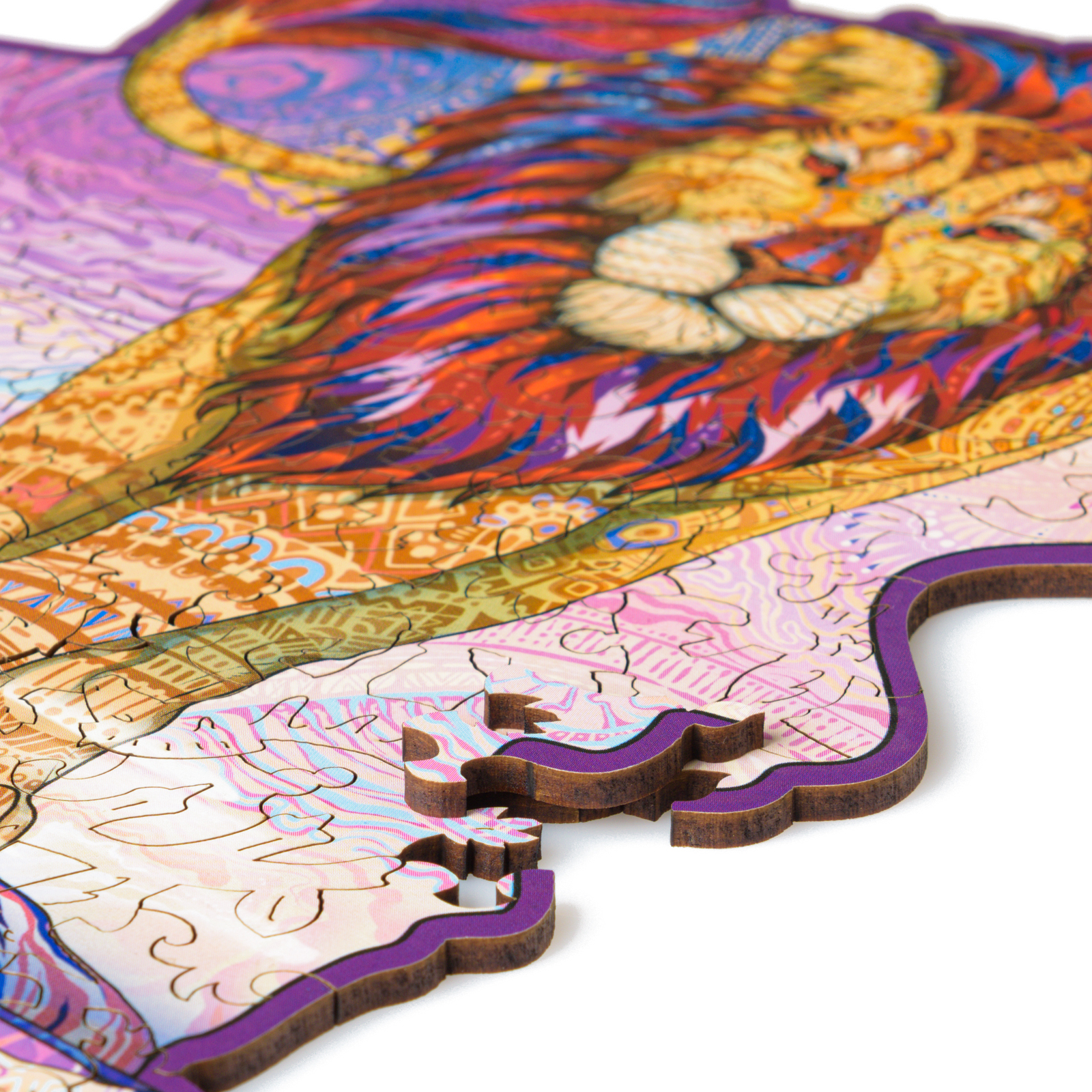 Деревянный пазл Лев 19х37 см, 176  деталей