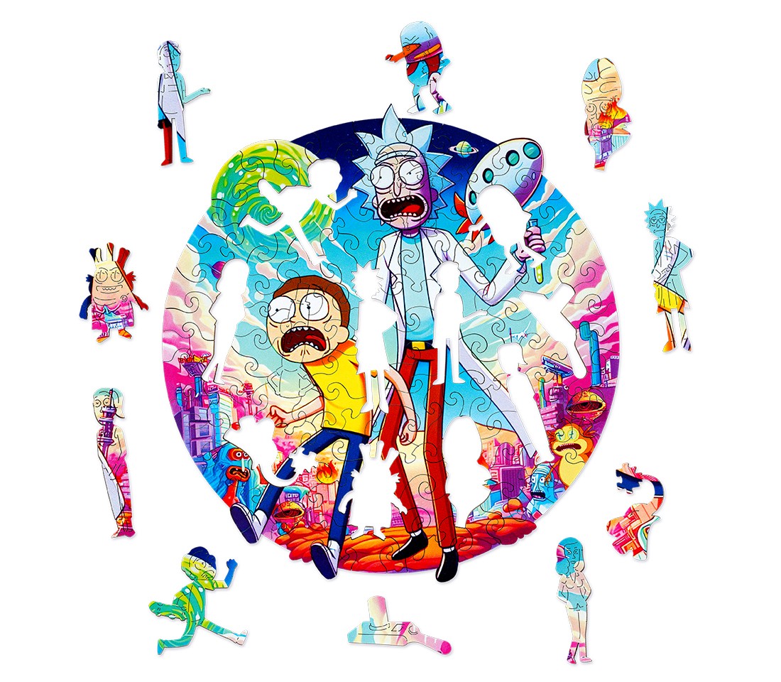 Деревянный пазл Рик и Морти