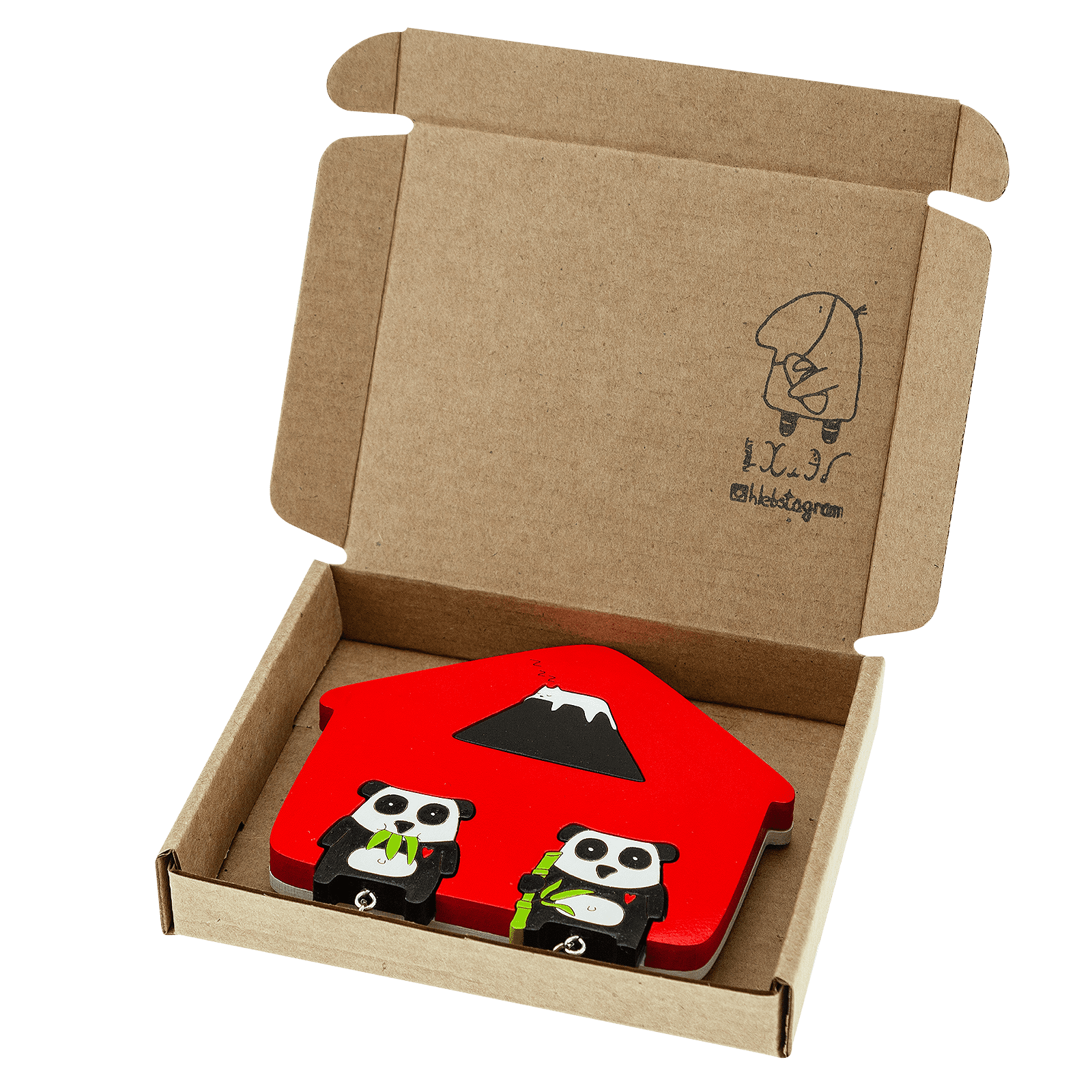 Ключница двойная Панда Фудзияма