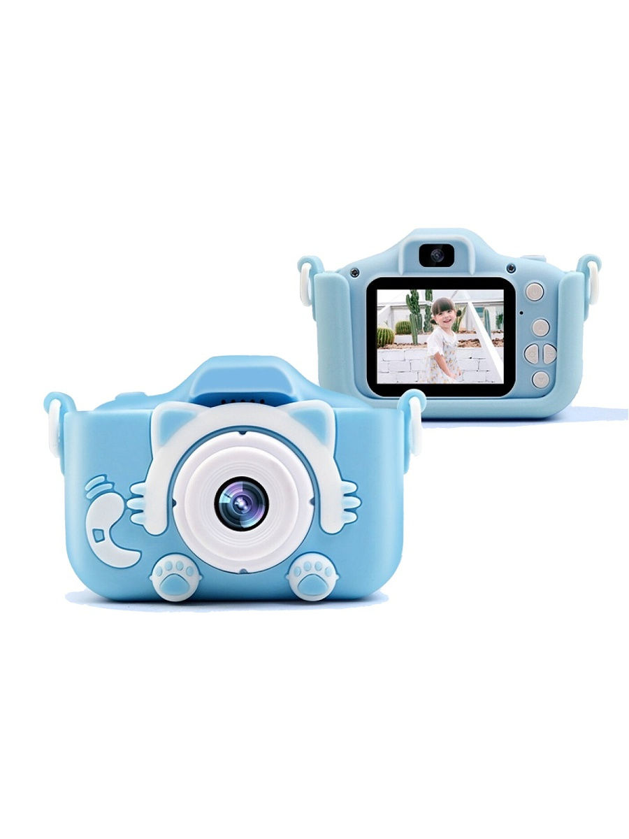 Детский фотоаппарат Childrens Fun Camera Kitty (голубой)