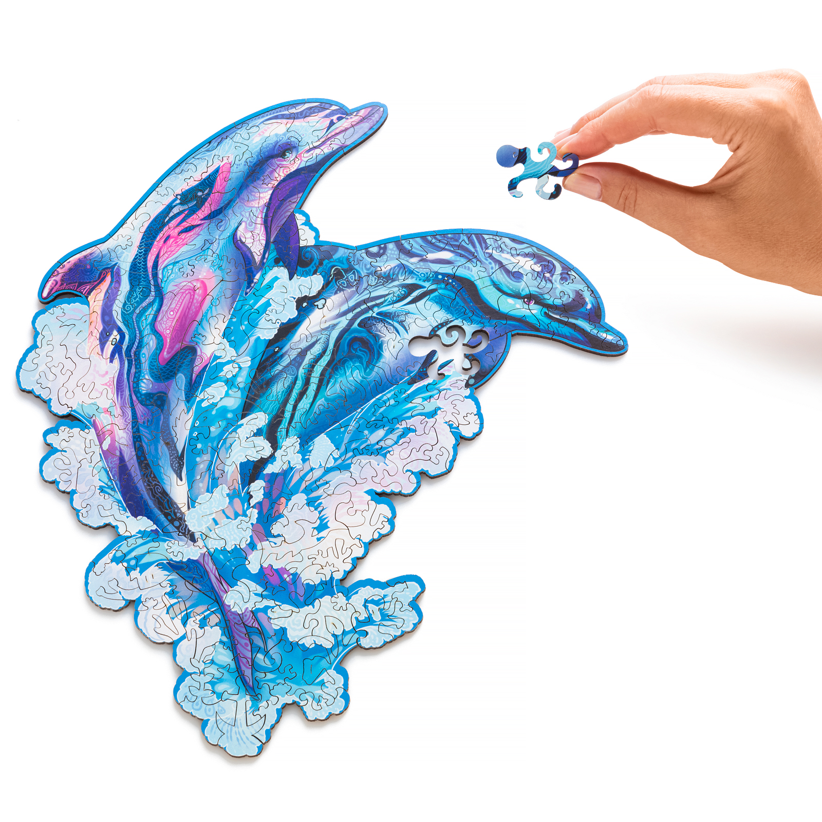 Деревянный пазл Дельфины L