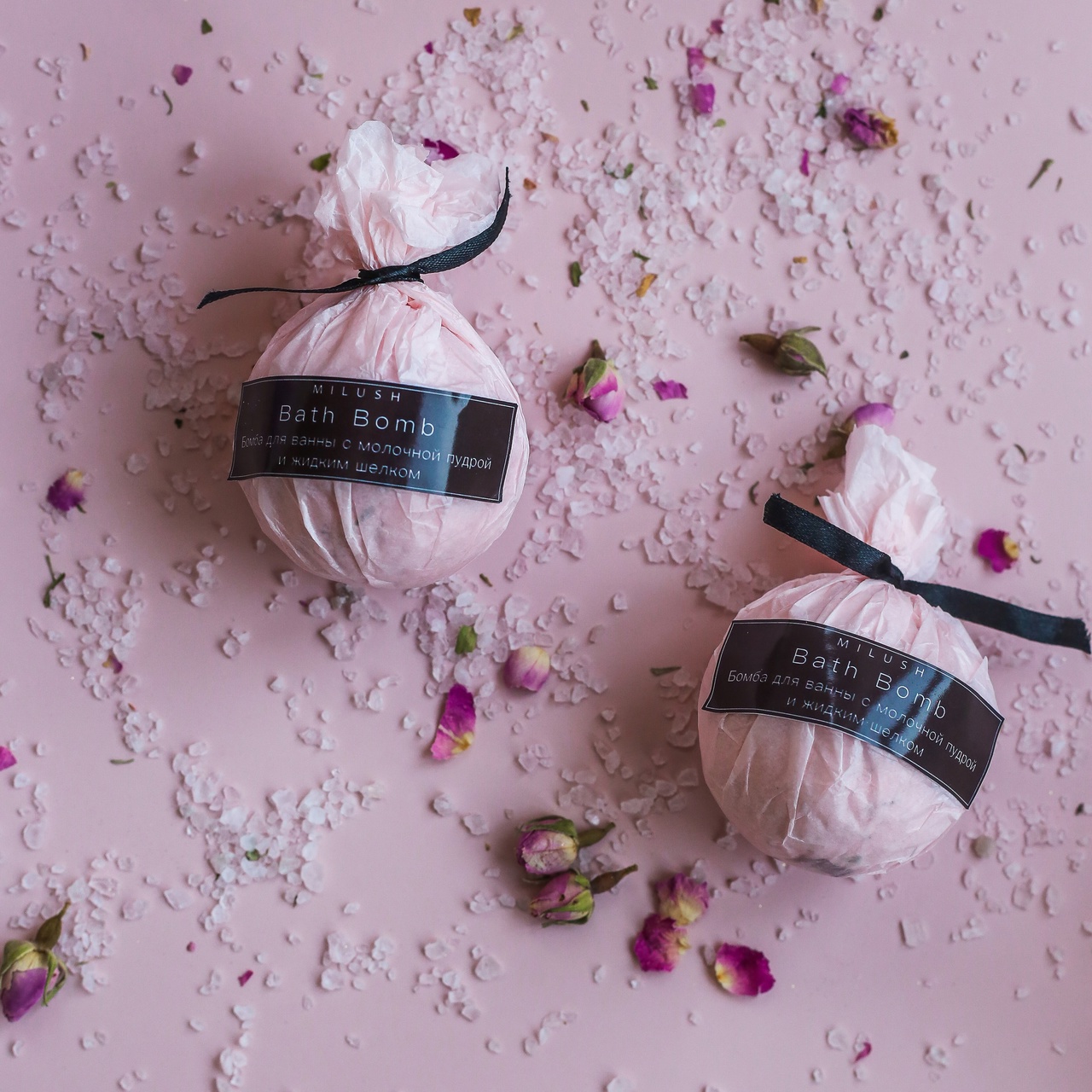 Бомба для ванны Milush с жидким шелком (океанская роза)