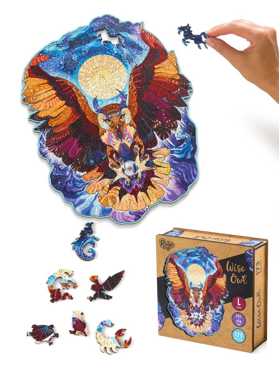 Деревянный пазл Мудрая Сова L